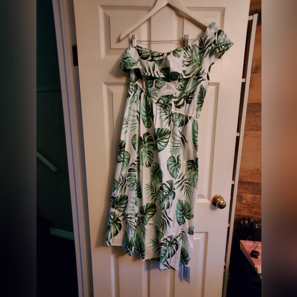 Cupshe Tropical One Shoulder Ruffle Dress